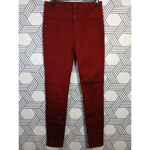 Refuge High Waist Skinny Jeans Deep Red – Triple Button Stretch Denim NWT